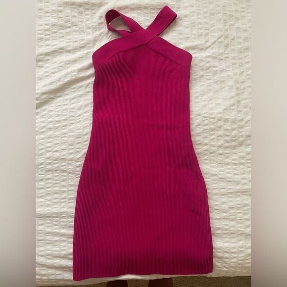 Aritzia Babaton Cross Neck Halter Contour Bandage Mini Dress - Picture 2 of 4